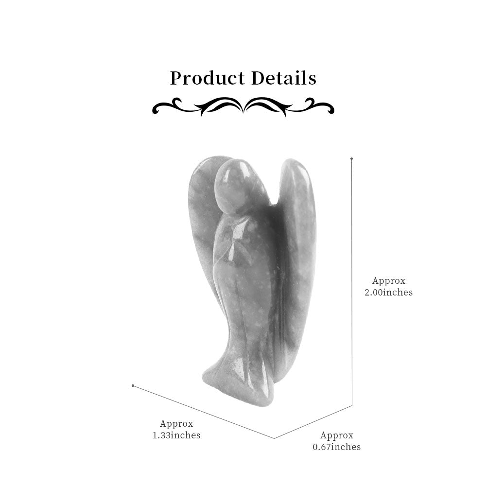 2-Inch Crystal Angel Carving Figurine Healing Energy