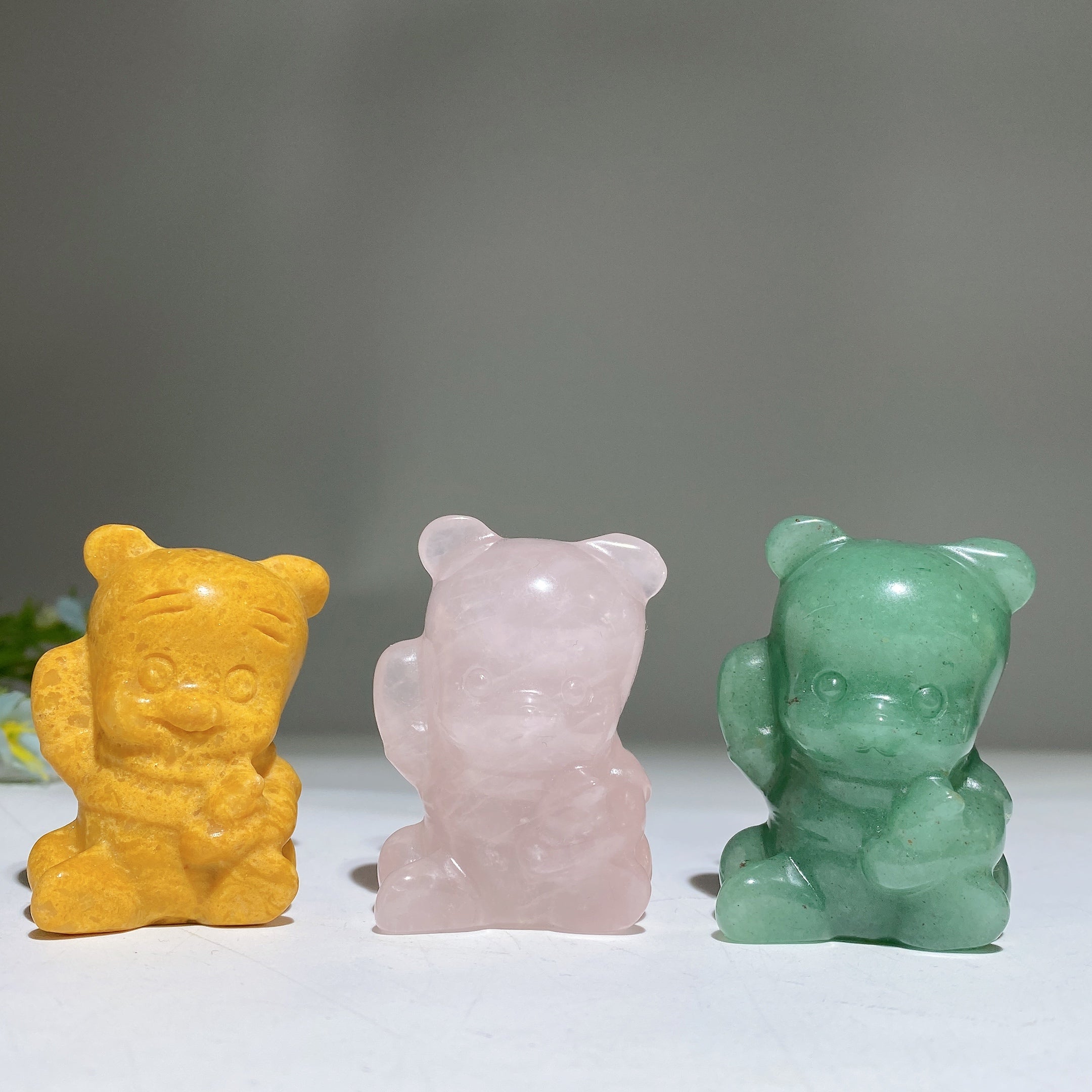 2-inch Crystal Bear Carving Gemstone Figurine Healing Energy