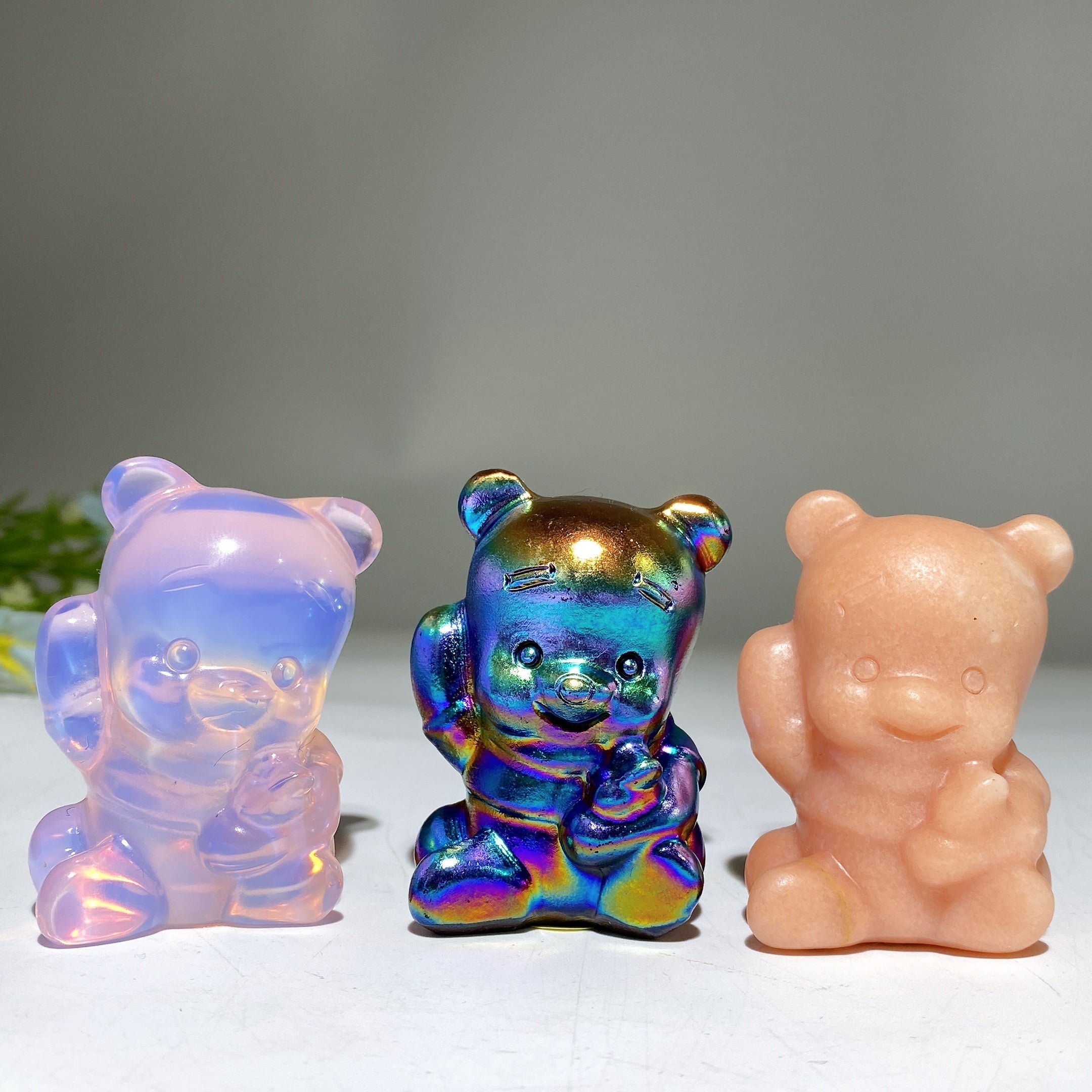 2-inch Crystal Bear Carving Gemstone Figurine Healing Energy