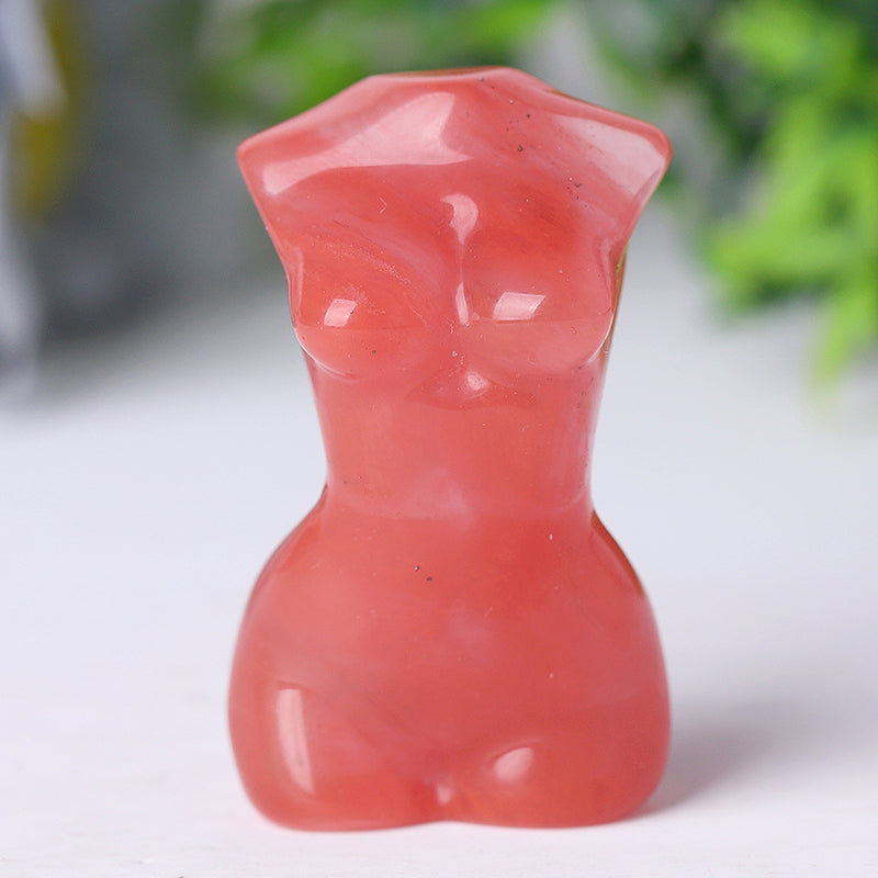 2 Inch Crystal Figurine - Hand-Carved Goddess Torso Statue