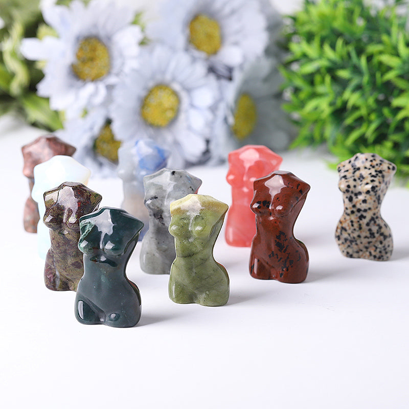 2 Inch Crystal Figurine - Hand-Carved Goddess Torso Statue