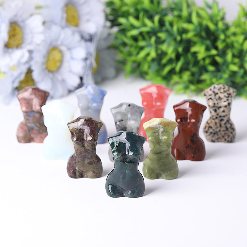 2 Inch Crystal Figurine - Hand-Carved Goddess Torso Statue