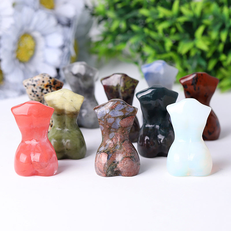 2 Inch Crystal Figurine - Hand-Carved Goddess Torso Statue
