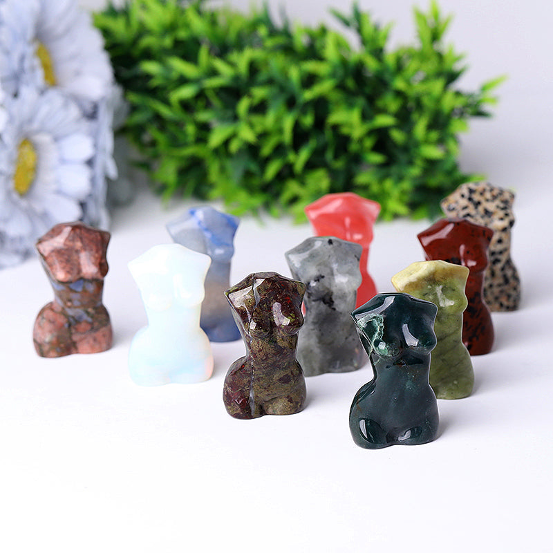 2 Inch Crystal Figurine - Hand-Carved Goddess Torso Statue