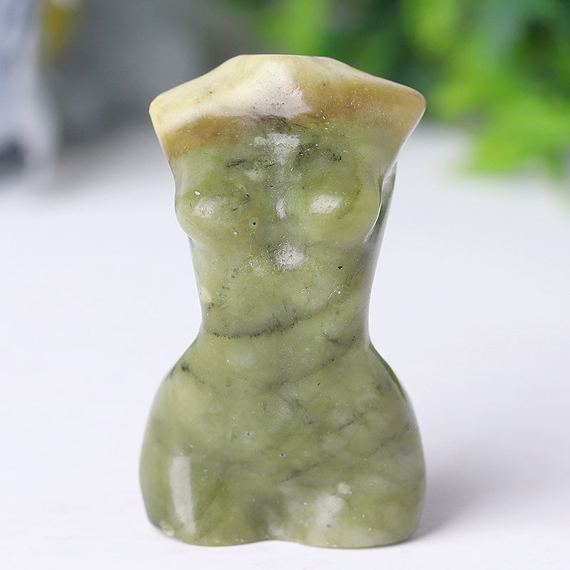 2 Inch Crystal Figurine - Hand-Carved Goddess Torso Statue