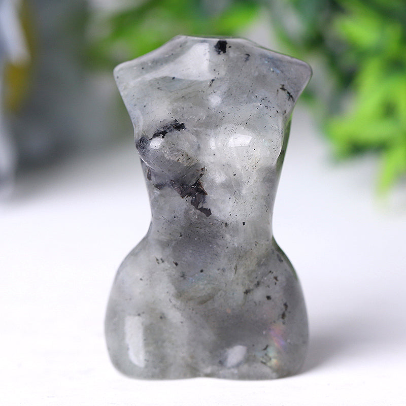 2 Inch Crystal Figurine - Hand-Carved Goddess Torso Statue
