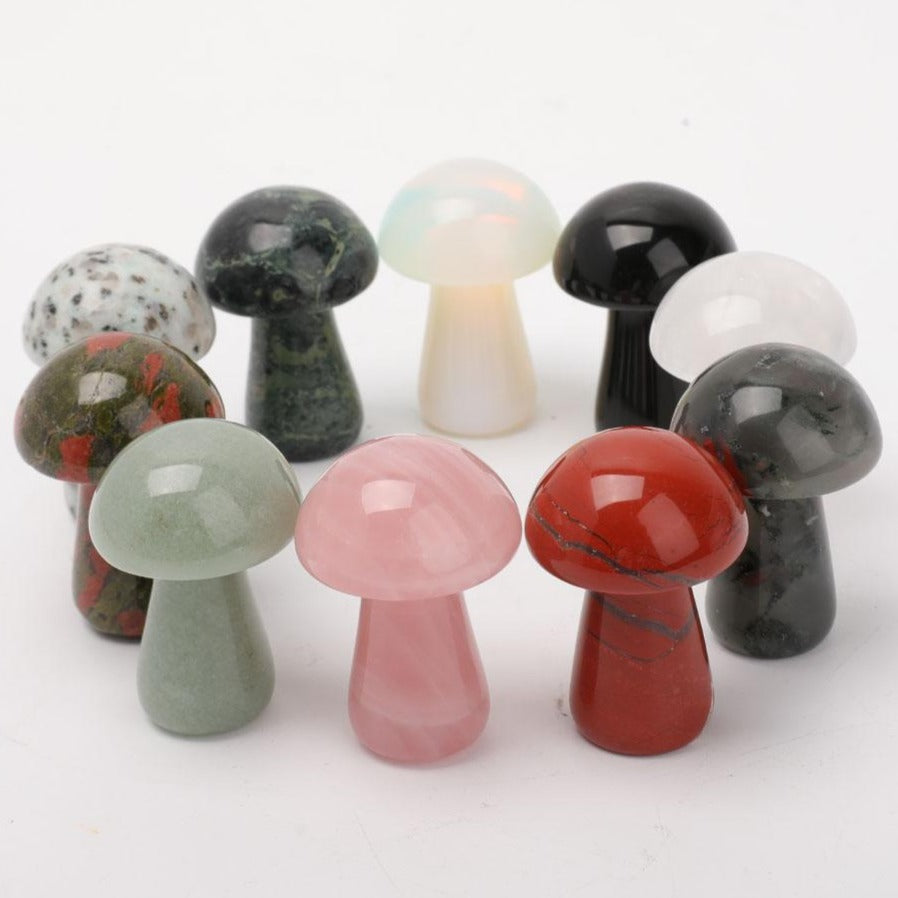 2 Inch Crystal Mushroom Carvings | Healing Crystal Decorations