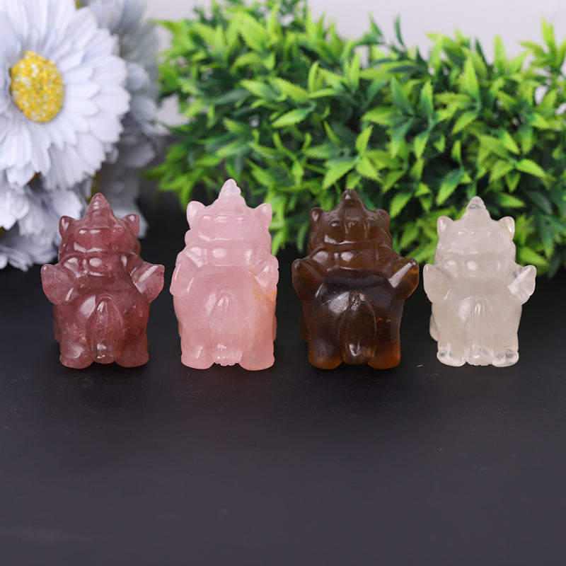 2 inch Crystal Unicorn with Wings Figurine Hand-Carved