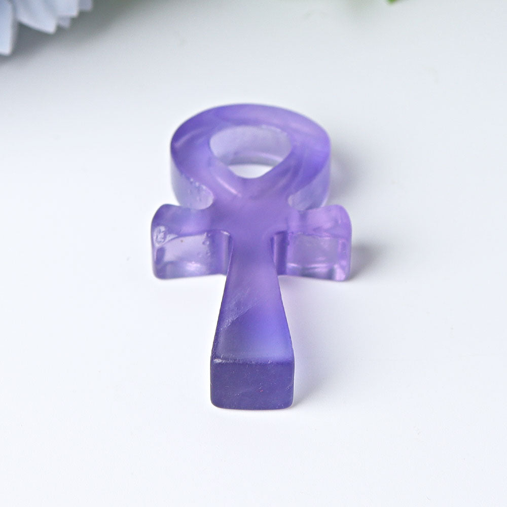 2 inch Fluorite Crystal Anka Carving Figurine Healing Energy