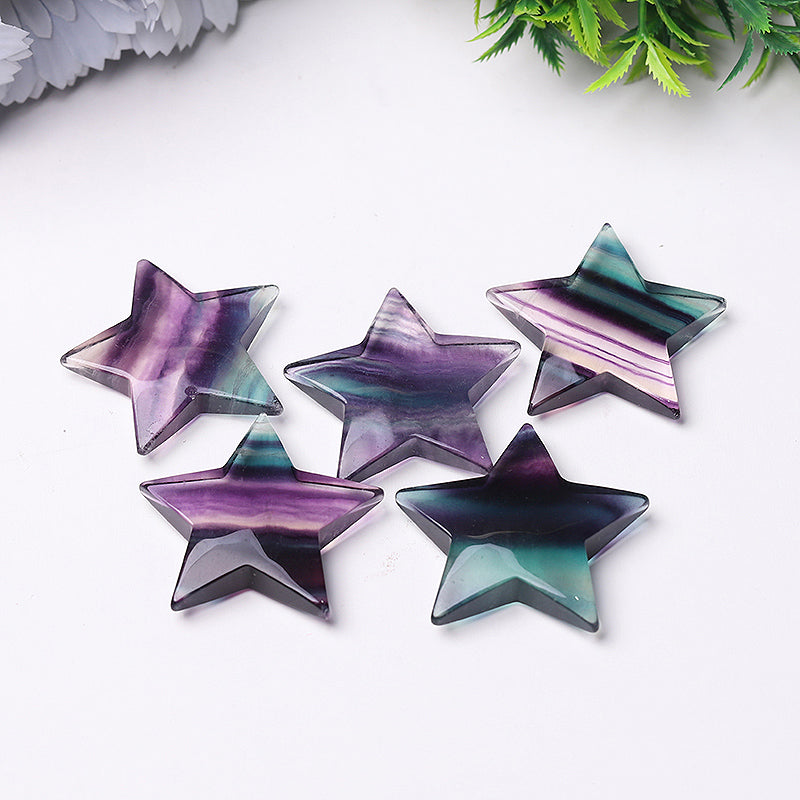 2 Inch Fluorite Star Crystal Carvings for Healing