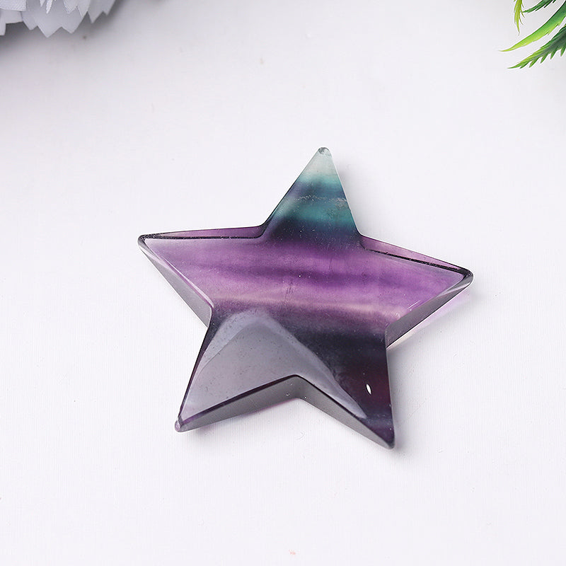 2 Inch Fluorite Star Crystal Carvings for Healing