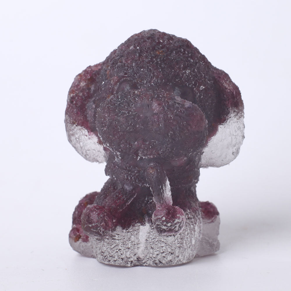 2 inch Garnet Resin Teddy Dog Figurine Healing Decor