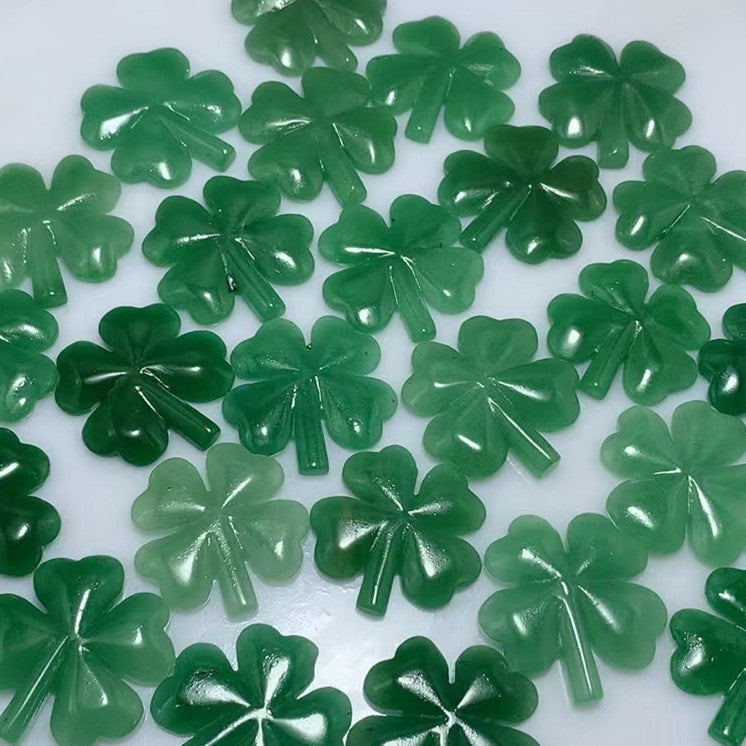 2-Inch Green Aventurine Four-Leaf Clover Crystal Carving