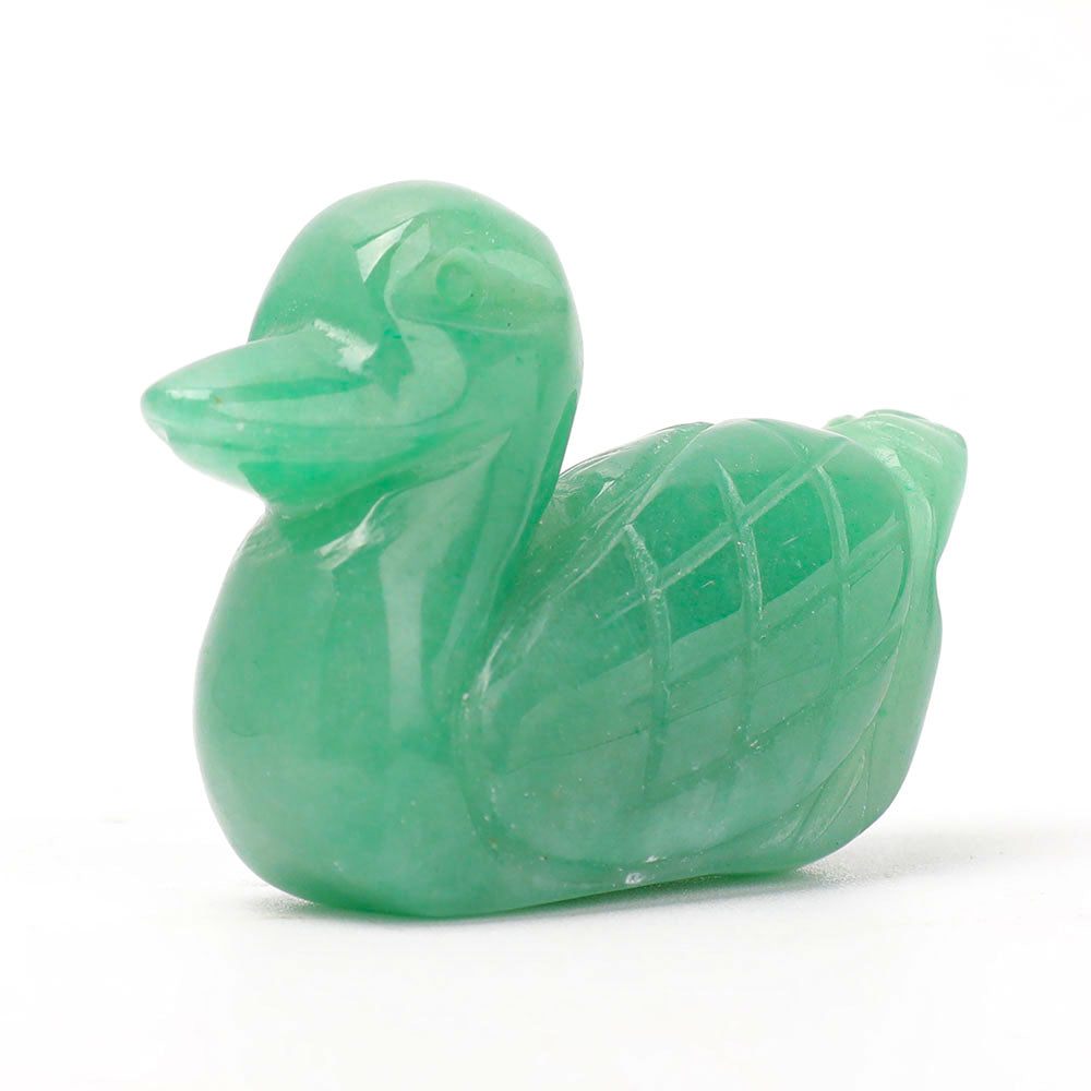 2-Inch Green Aventurine & Labradorite Duck Crystal Carvings