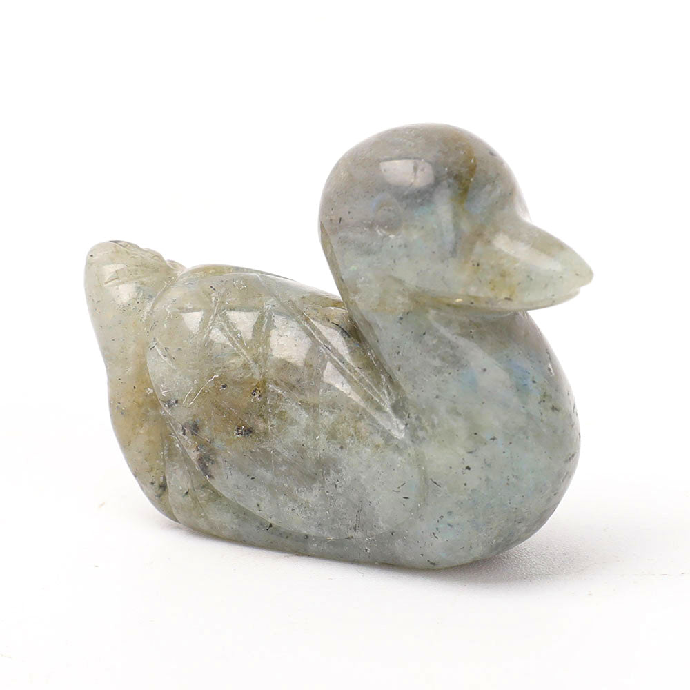 2-Inch Green Aventurine & Labradorite Duck Crystal Carvings