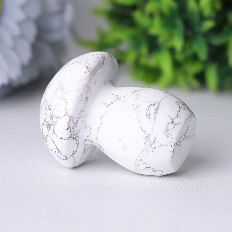 2 inch Howlite Crystal Mushroom Figurine