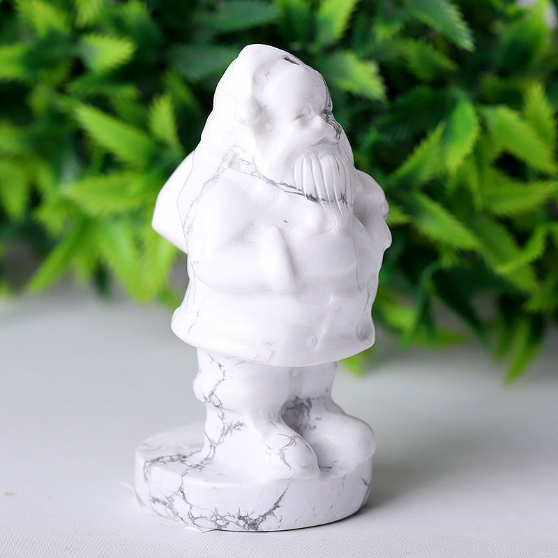 2-Inch Howlite Santa Claus Crystal Figurine Carving