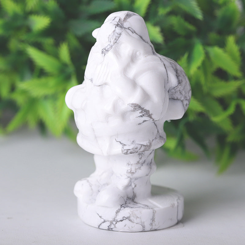 2-Inch Howlite Santa Claus Crystal Figurine Carving