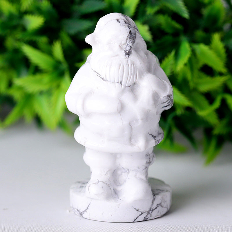 2-Inch Howlite Santa Claus Crystal Figurine Carving