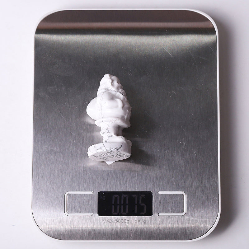 2-Inch Howlite Santa Claus Crystal Figurine Carving