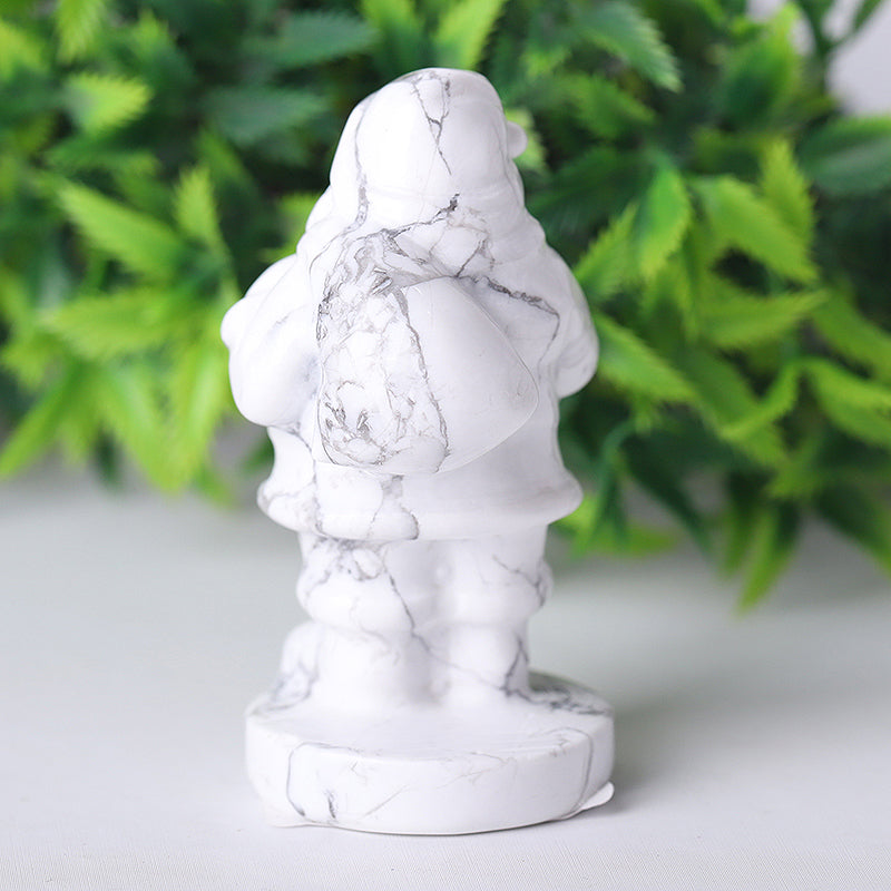 2-Inch Howlite Santa Claus Crystal Figurine Carving