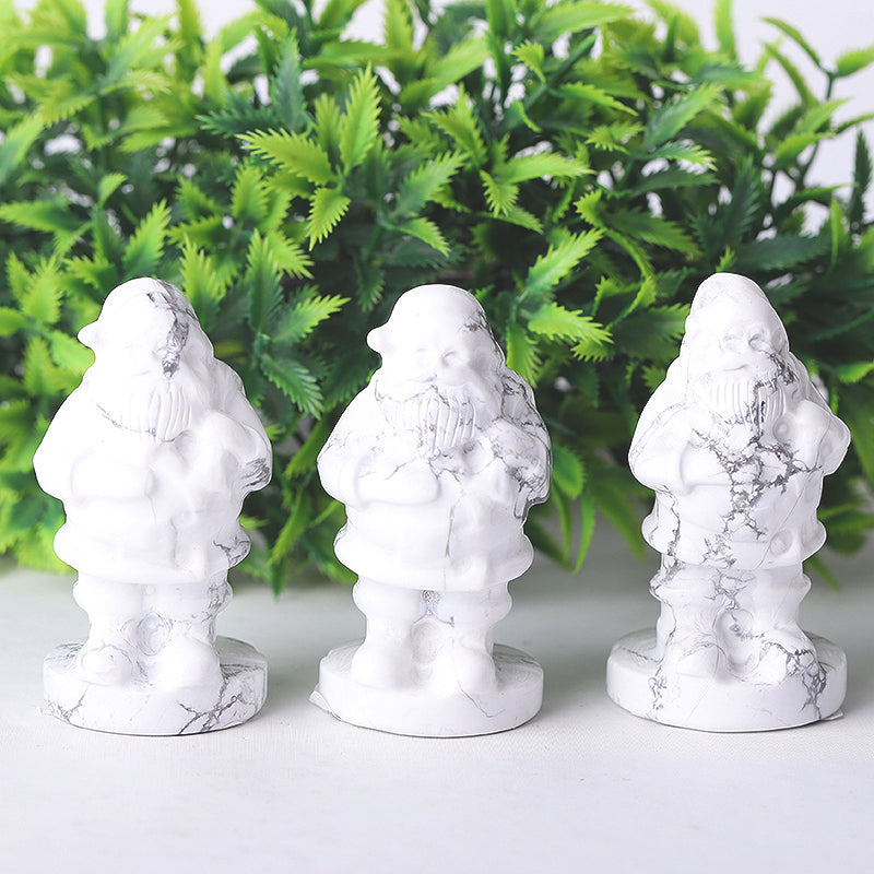 2-Inch Howlite Santa Claus Crystal Figurine Carving