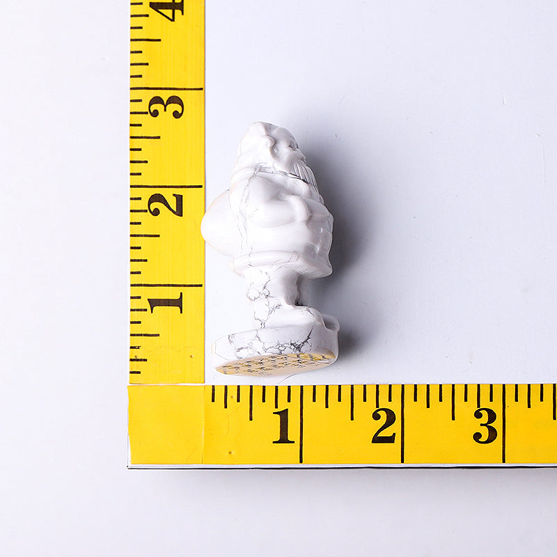2-Inch Howlite Santa Claus Crystal Figurine Carving