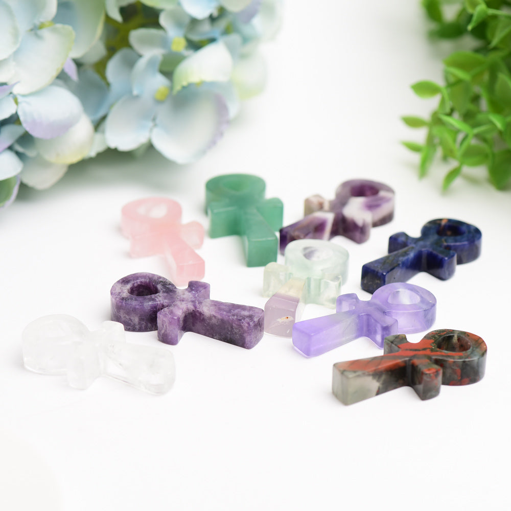 2-inch Mixed Crystal Mini Anka Carving Figurines for Healing