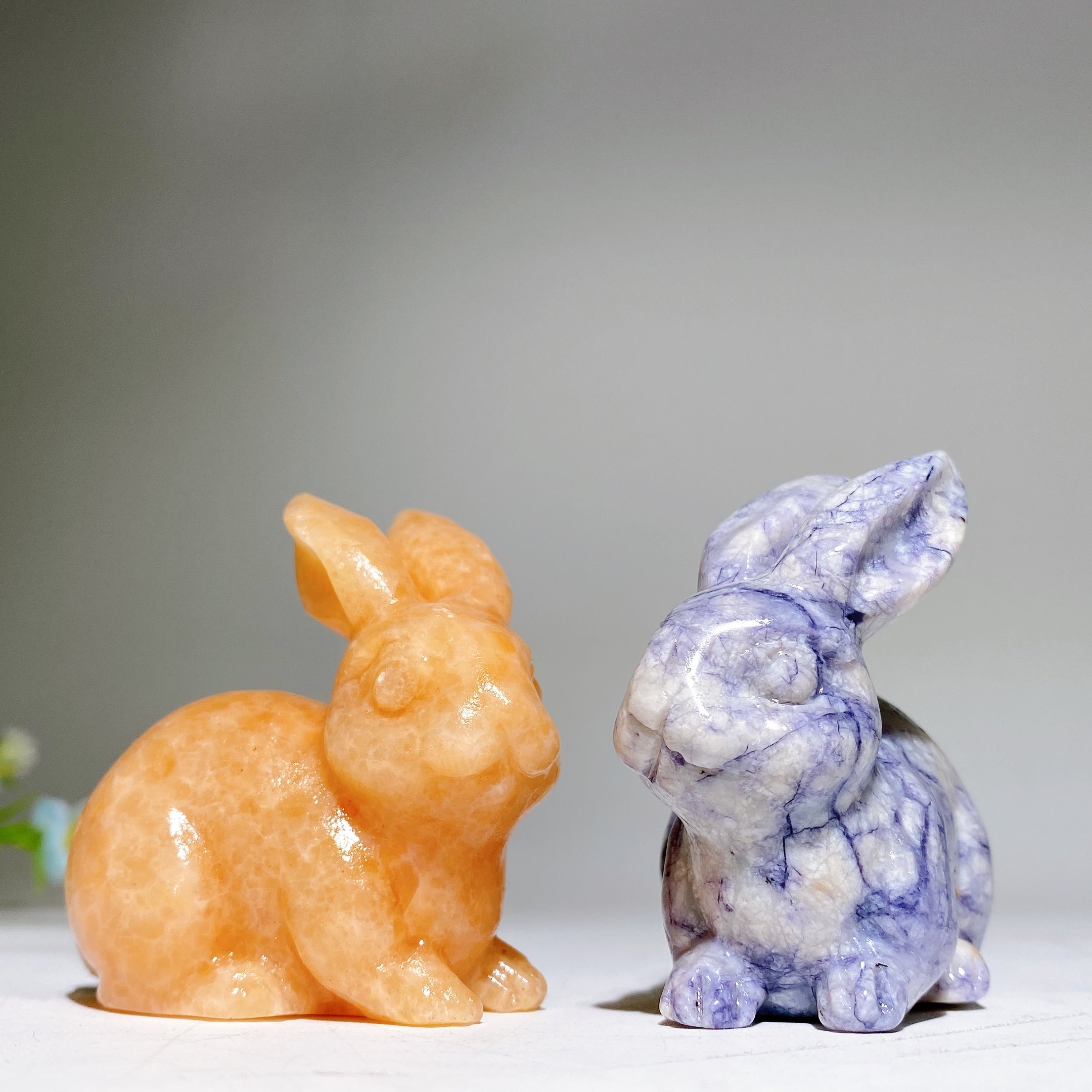 2-inch Mixed Crystal Rabbit Carvings for Healing, Abundance & Spiritual Energy