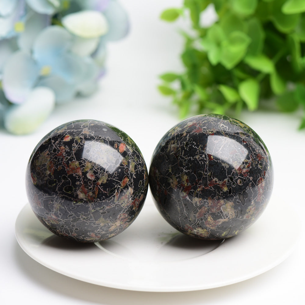 2-Inch Plum Bloomson Crystal Sphere for Energy Healing