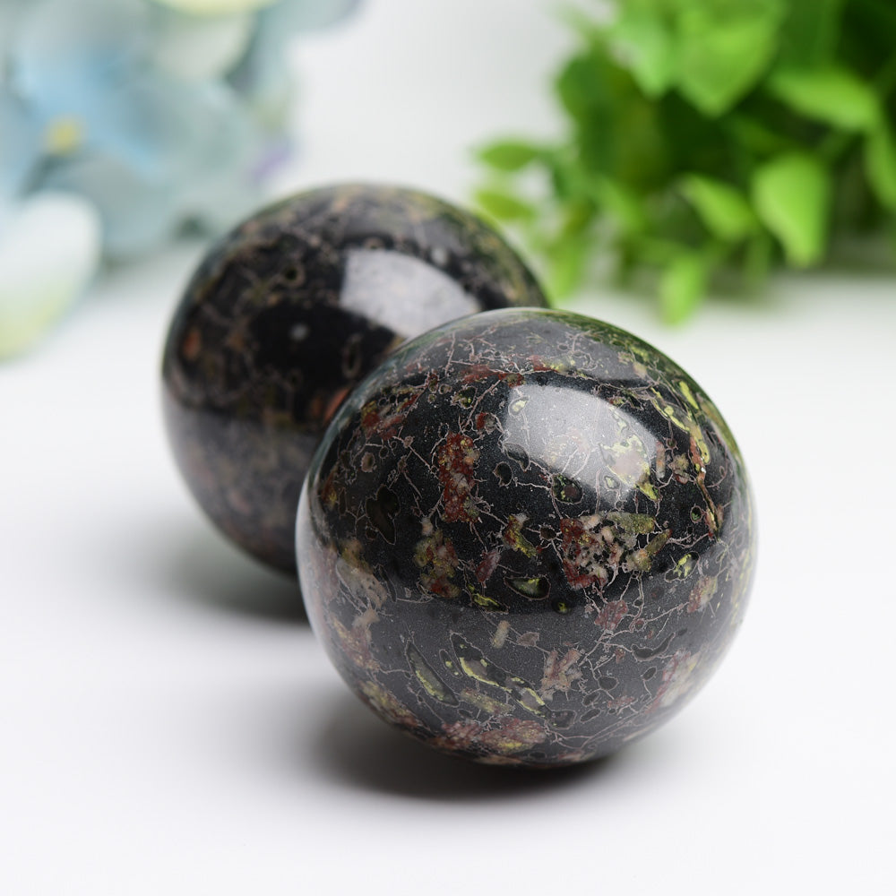 2-Inch Plum Bloomson Crystal Sphere for Energy Healing