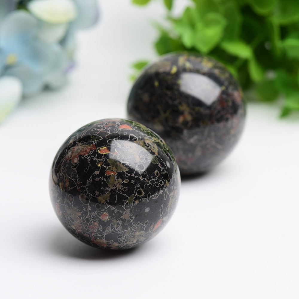 2-Inch Plum Bloomson Crystal Sphere for Energy Healing