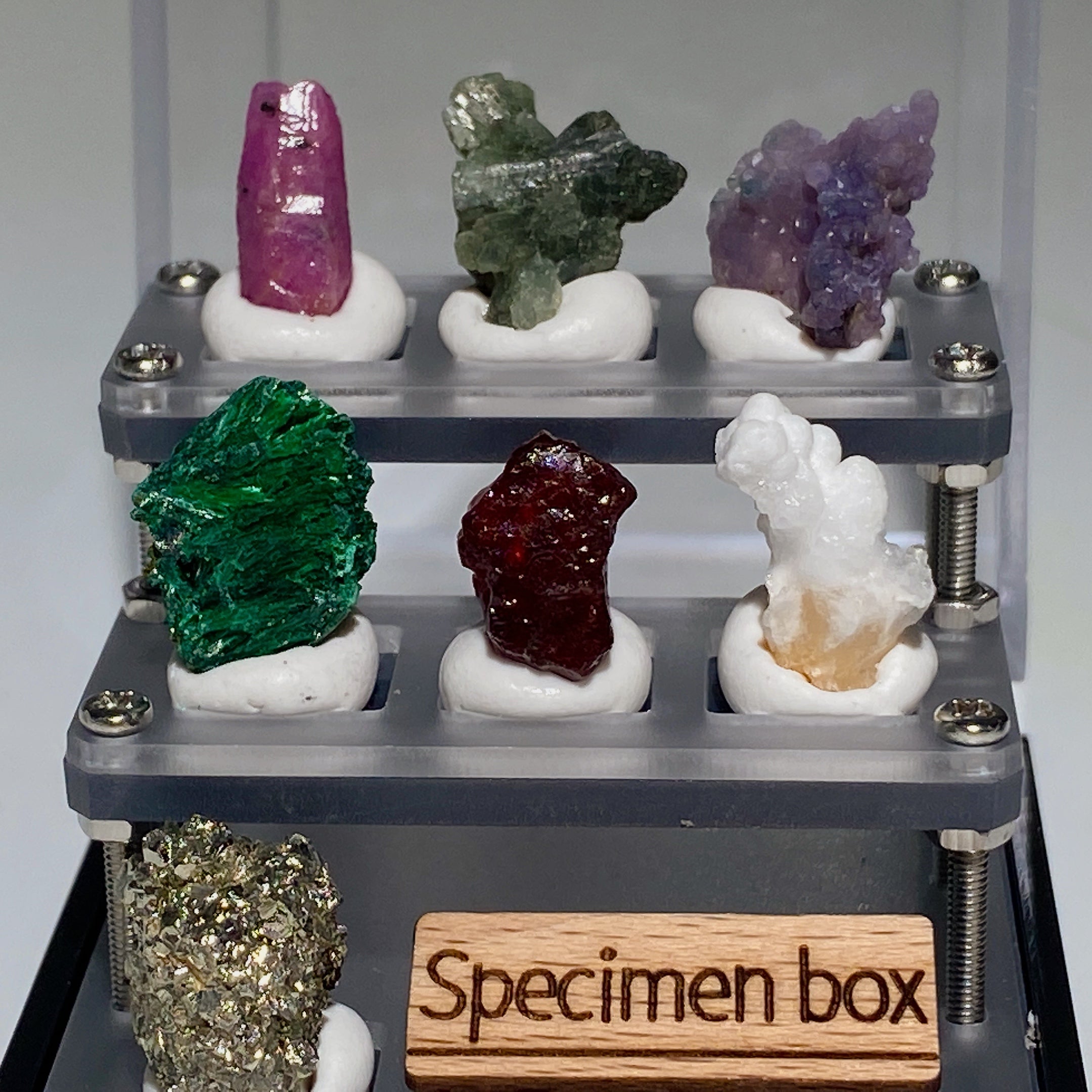2 inch Raw Crystal Healing Specimen Box Display
