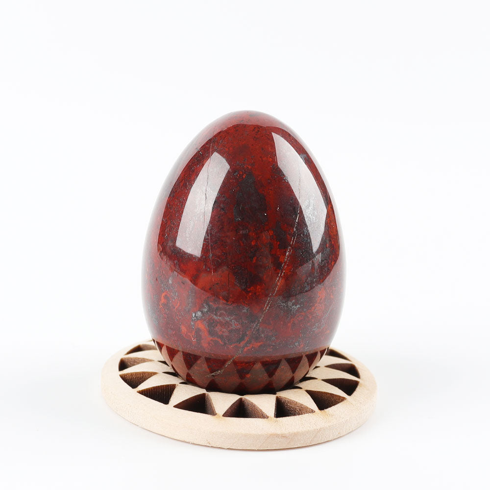 2 Inch Red Que Sera Egg Shape Palm Stone