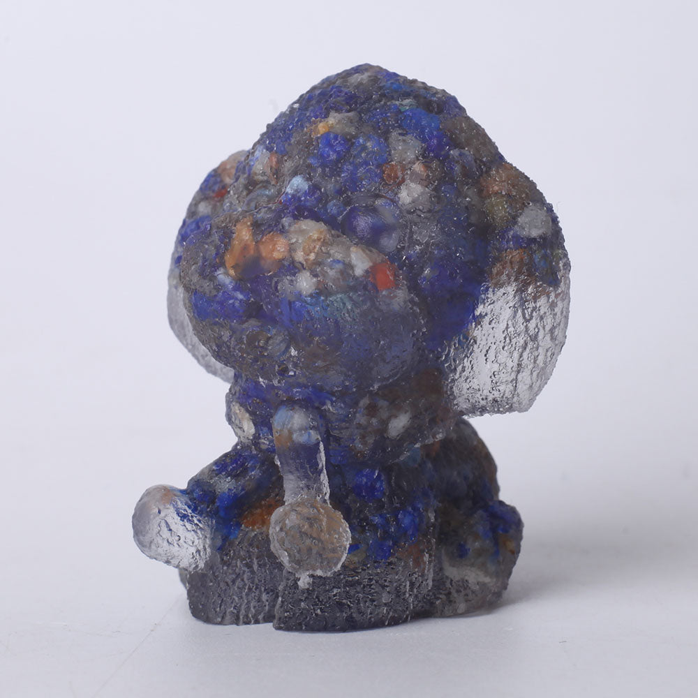 2 inch Resin Crystal Dog Figurine - Healing Gemstone Decor