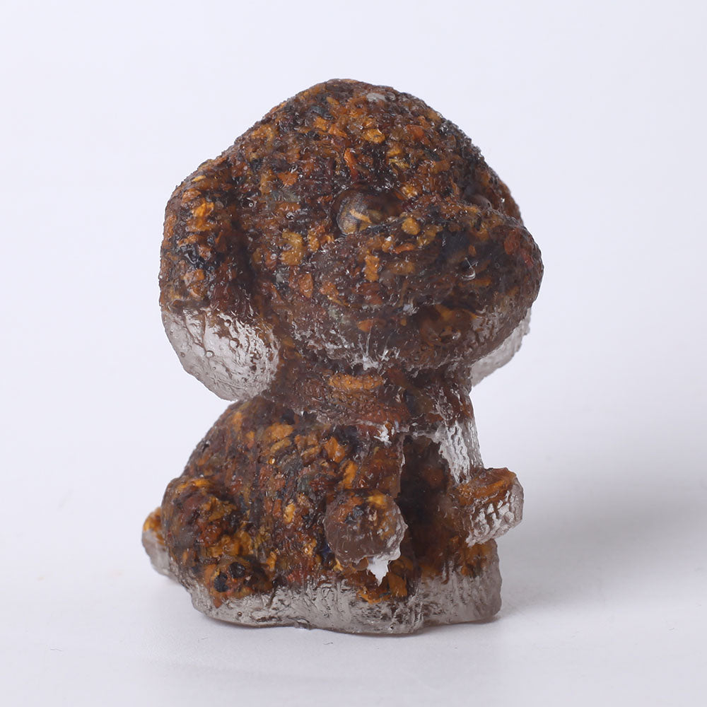 2 inch Resin Crystal Dog Figurine - Healing Gemstone Decor