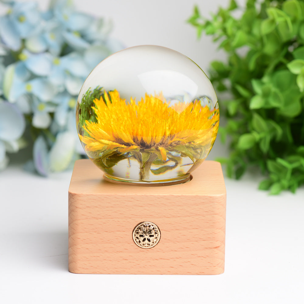 2-Inch Resin Sphere with Sunflower Touch Lamp