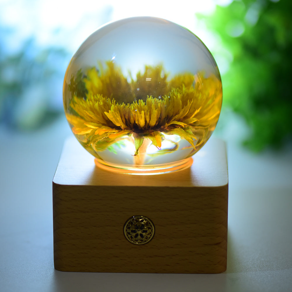 2-Inch Resin Sphere with Sunflower Touch Lamp