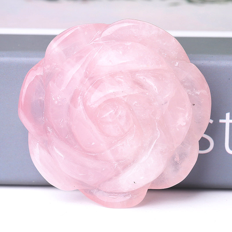 2-Inch Rose Flower Crystal Figurines for Spiritual Healing
