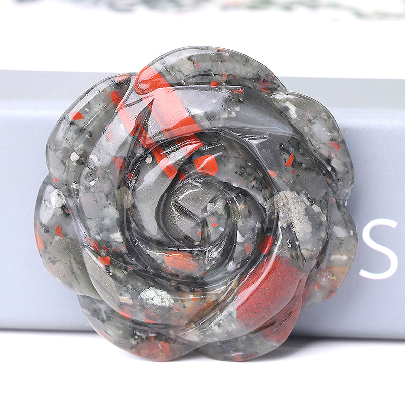 2-Inch Rose Flower Crystal Figurines for Spiritual Healing