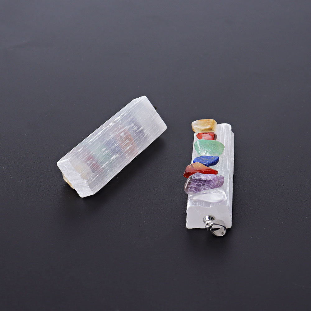 2-Inch Selenite Chakra Healing Pendant