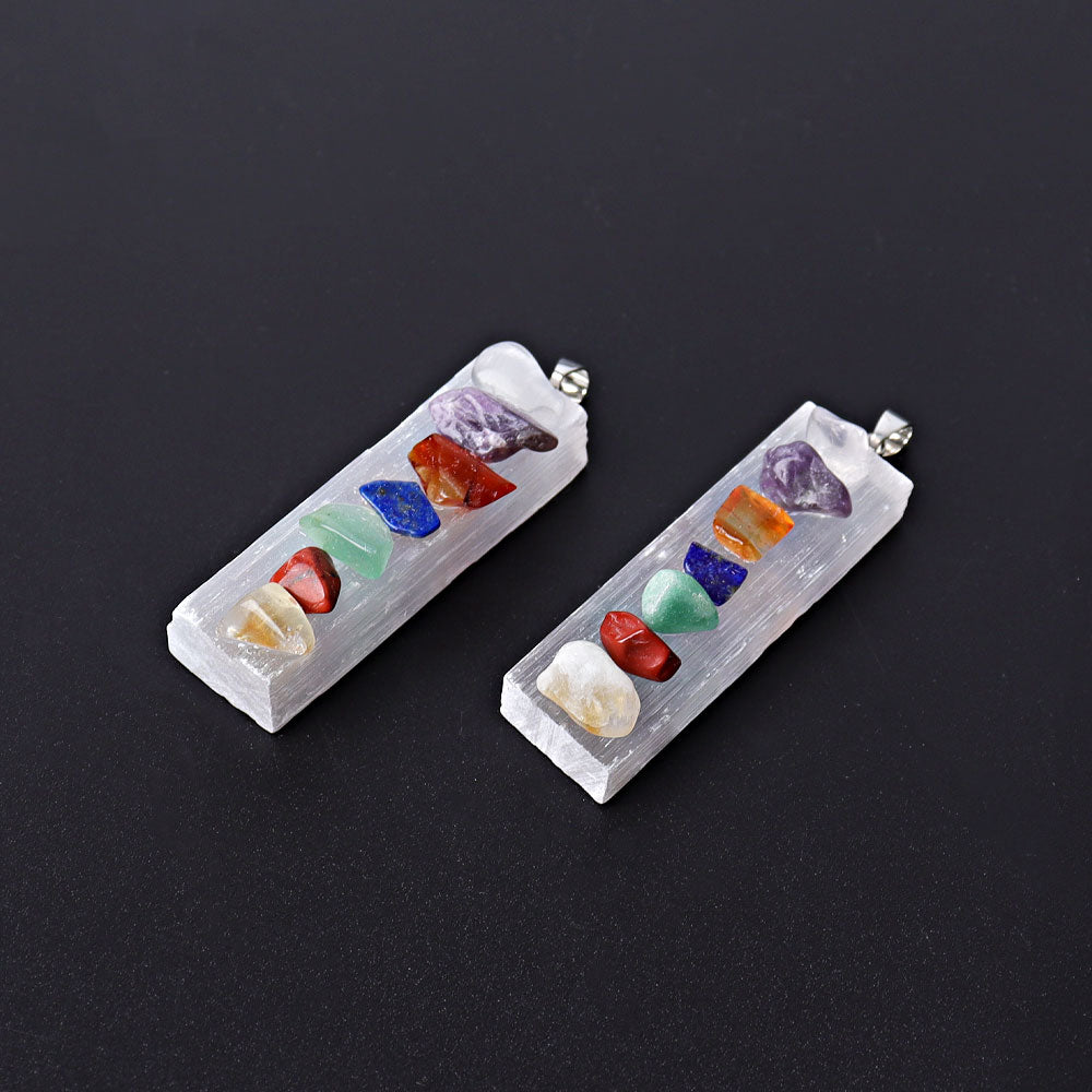 2-Inch Selenite Chakra Healing Pendant