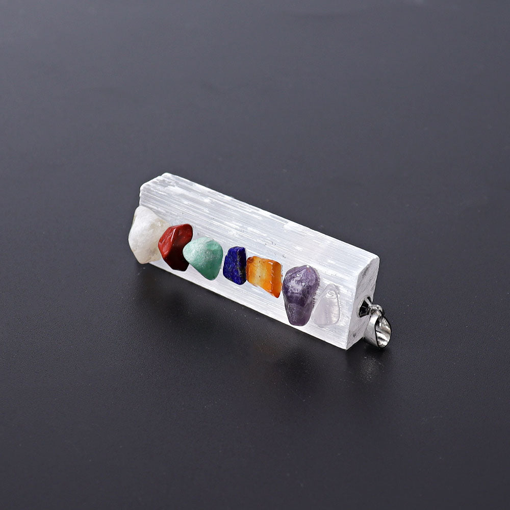 2-Inch Selenite Chakra Healing Pendant