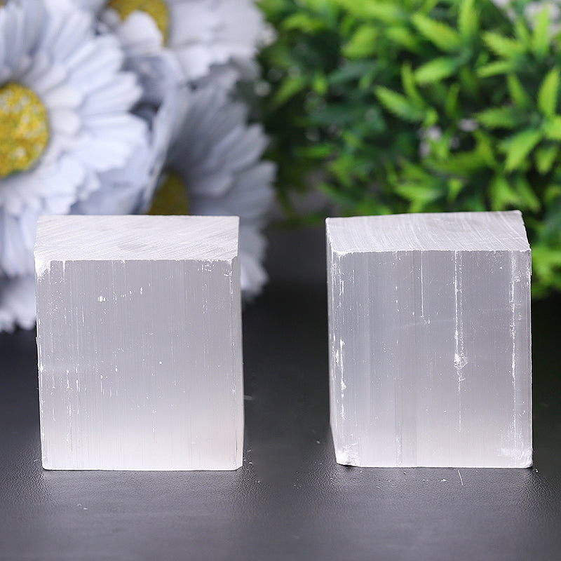 2-Inch Selenite Crystal Cube for Meditation & Healing