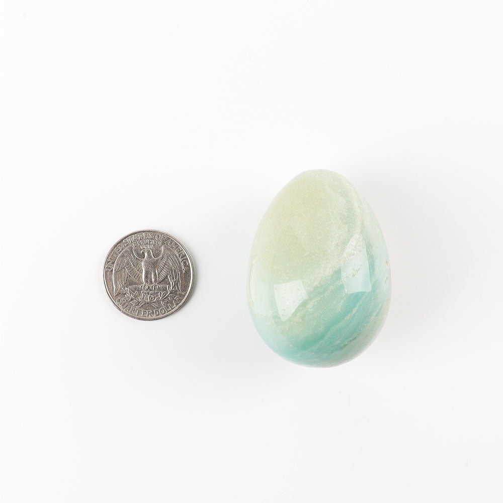 2 inch Sky Blue Crystal Palm Stone for Healing