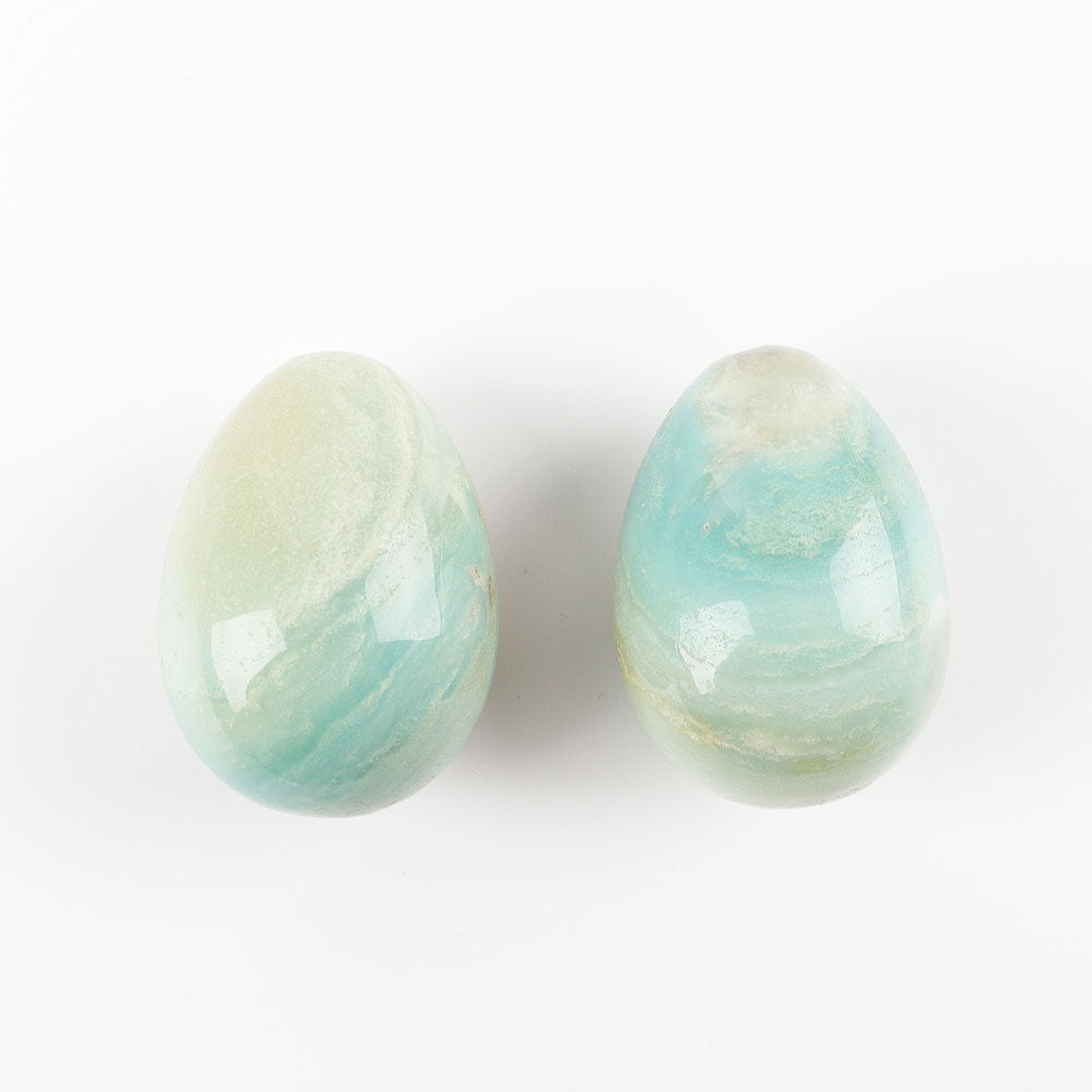 2 inch Sky Blue Crystal Palm Stone for Healing