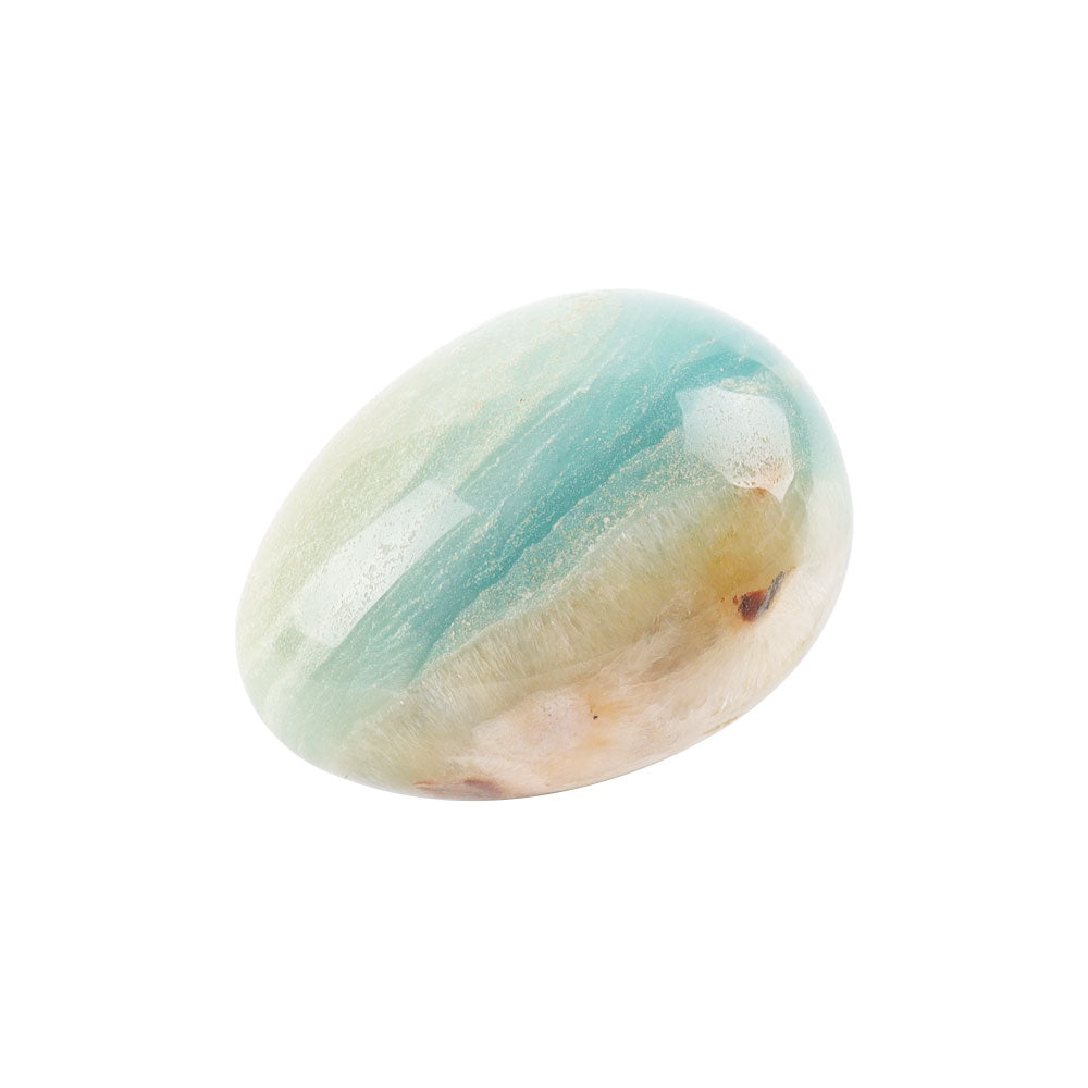 2 inch Sky Blue Crystal Palm Stone for Healing