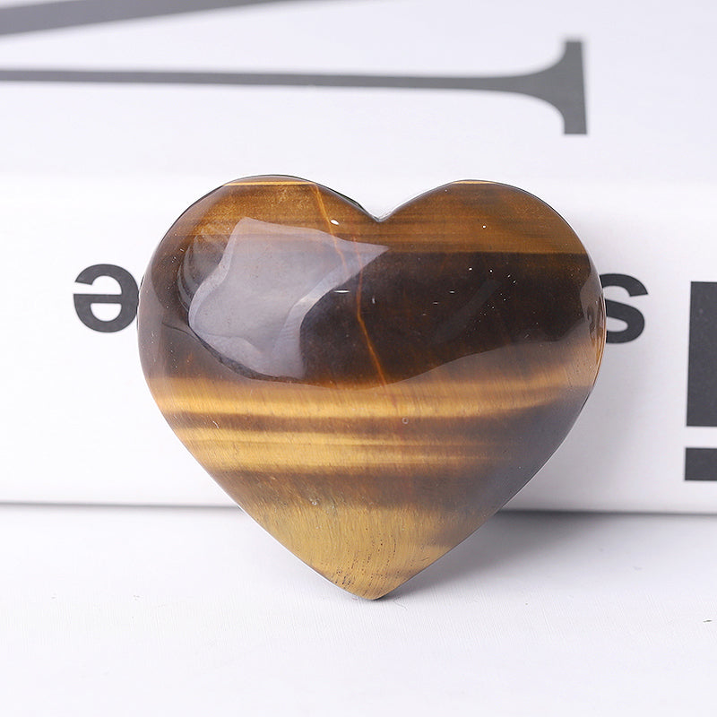 2 Inch Tiger Eye Heart Crystal Carving for Healing