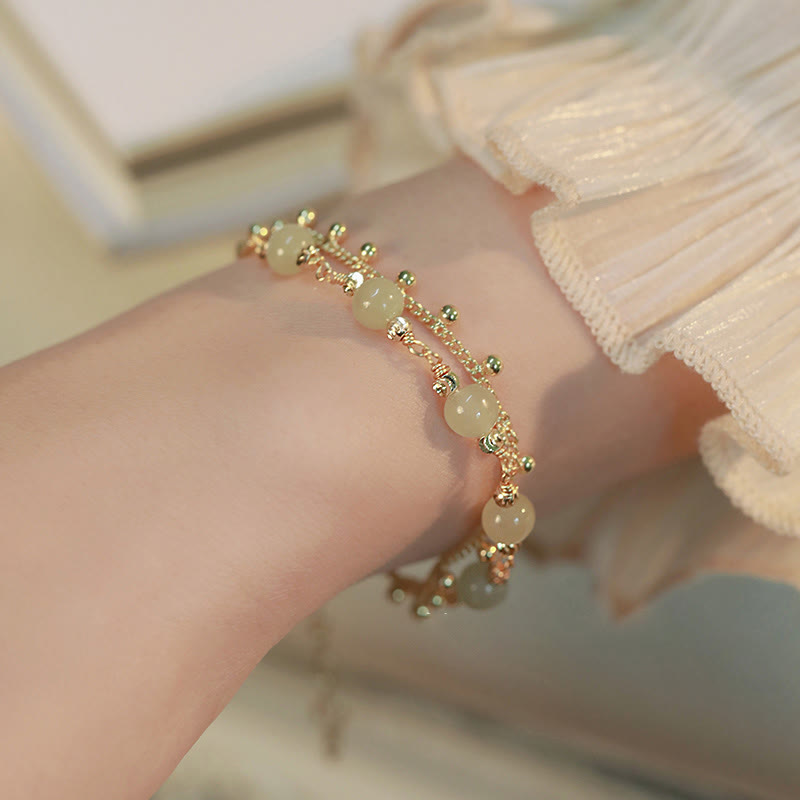2 Layers Hetian Jade Bracelet for Luck & Prosperity