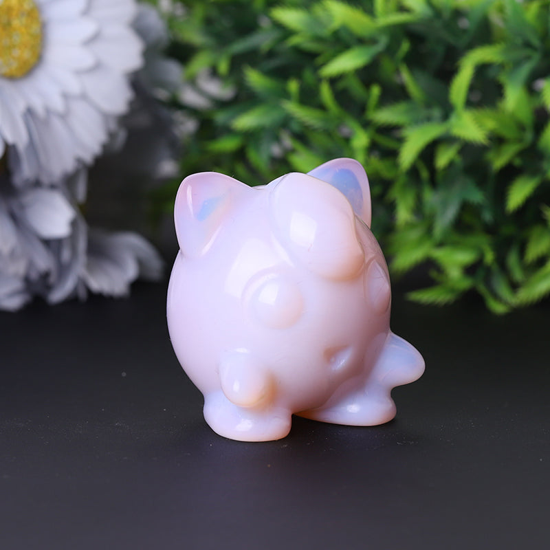 2" Pink Opalite Healing Crystal Figurine for Emotional Balance